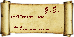 Grünblat Emma névjegykártya